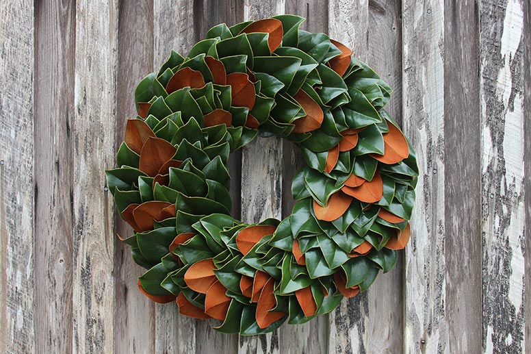 DIY Copper Magnolia Wreath from Paper Bags - DIY Beautify