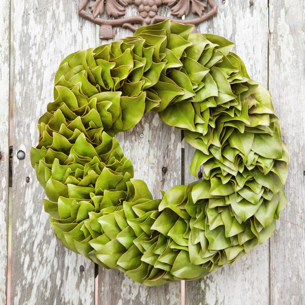 Greenery Wreath on Barn Door