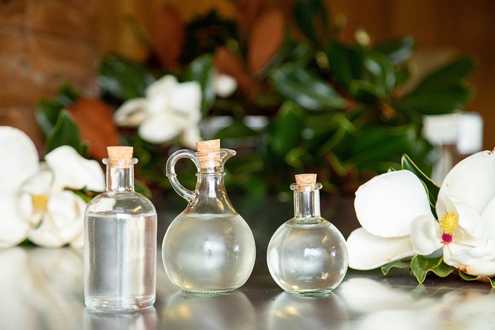Bottles of sugar water for Magnolia Syrup