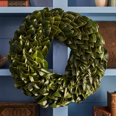 All Green Magnolia Wreath