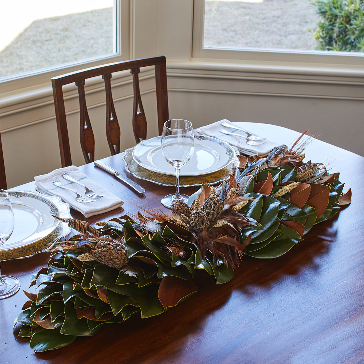 Fall-Inspired Centerpiece with Pheasant Feathers