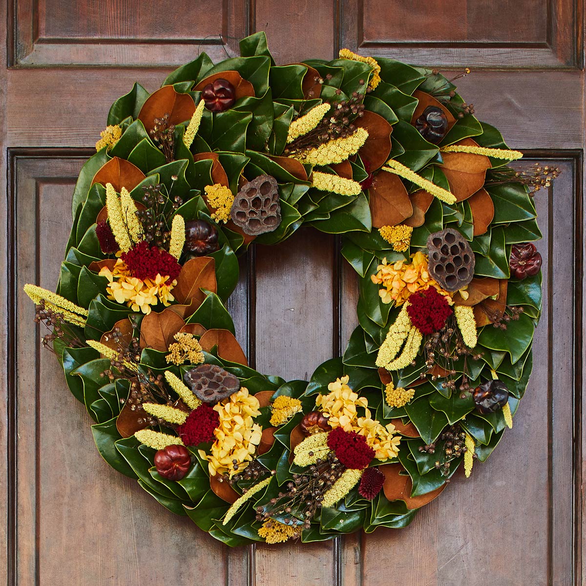 Golden Aubergine Wreath