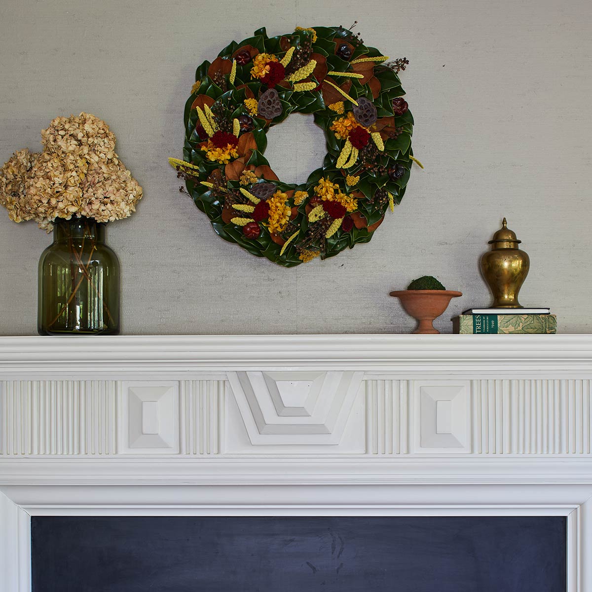 Golden Aubergine Wreath