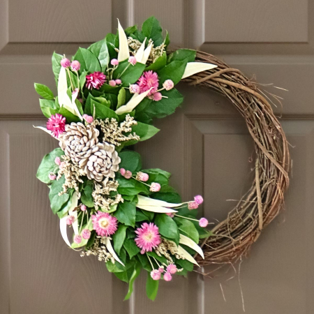 Pretty in Pink Vine Wreath