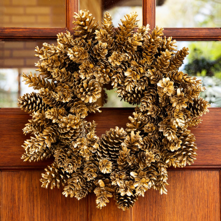 Gold Pinecone Wreath