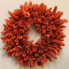 Orange Pinecone Wreath
