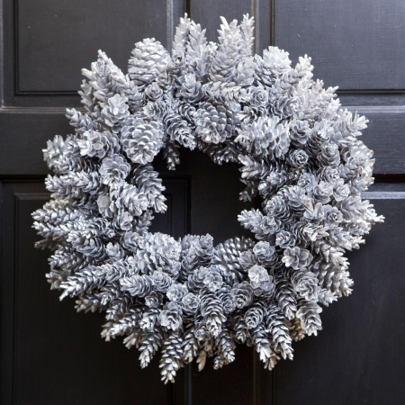 Silver Pinecone Wreath