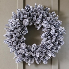 White Pinecone Wreath
