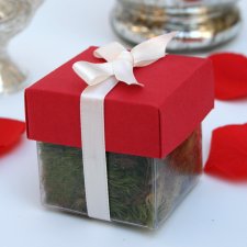 Grenadine Red Lid / Ivory Top Single Bow