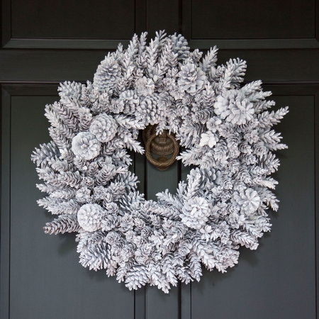 White Pinecone Wreath